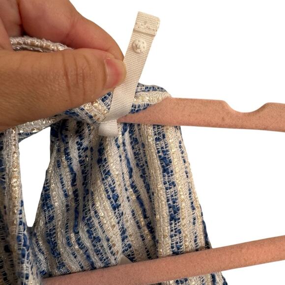 Pomander Place Ethereal Tweed Bianca Blue and White Sleeveless Dress - Picture 6 of 10